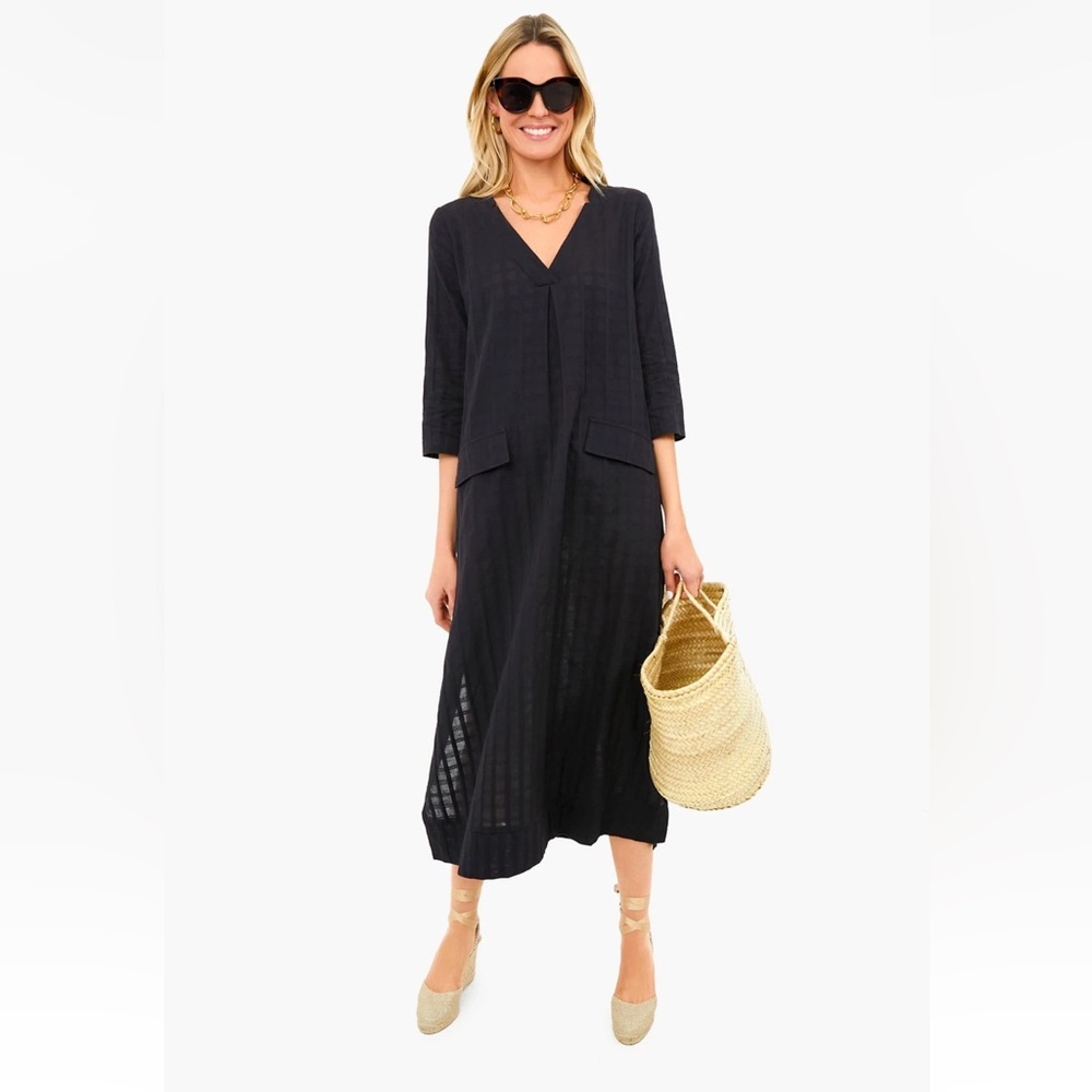 Pomander Place Large Black Carolina Caftan Maxi Dress Excellent Cond